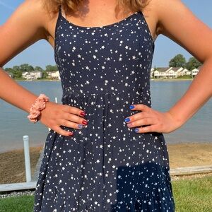 NAVY STAR FLOWY DRESS